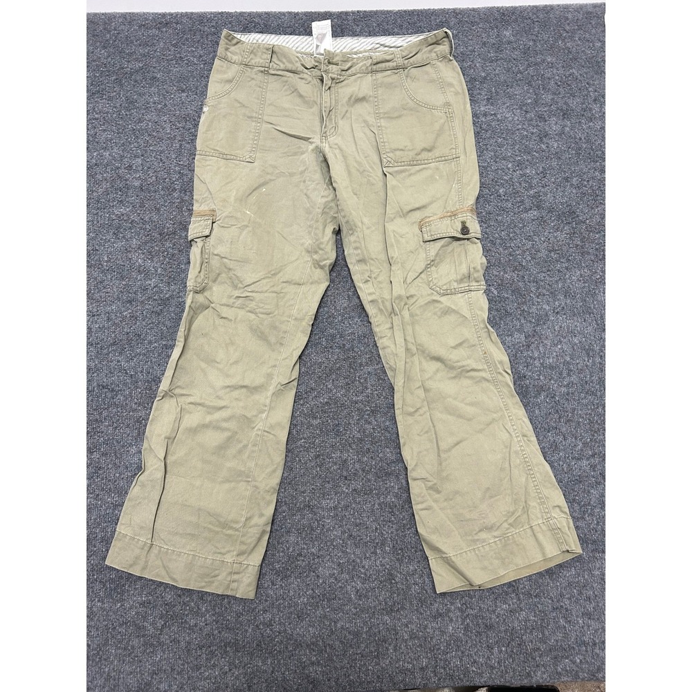 Carhartt Cargo Pants Womens Size 12 Green Relaxed Fit Cotton Workwear WB051 VEM
